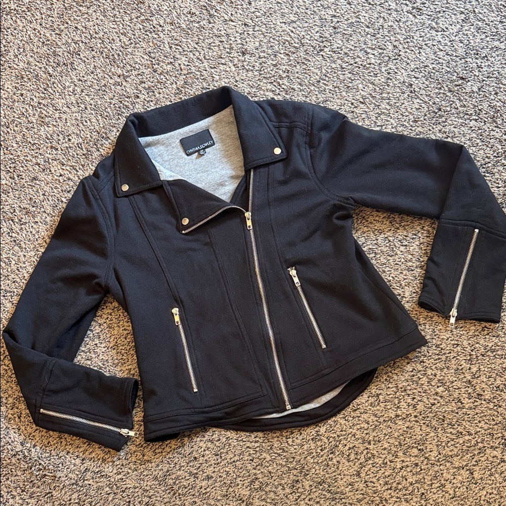 Cynthia Rowley Black Jacket with Silver Accents